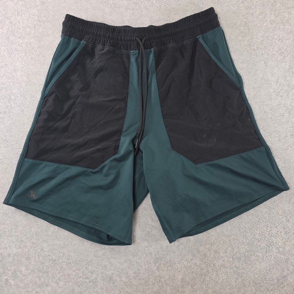 Jo+Jax Womens Premium Dance Activewear Shorts Teal Black Colorblock Size Medium